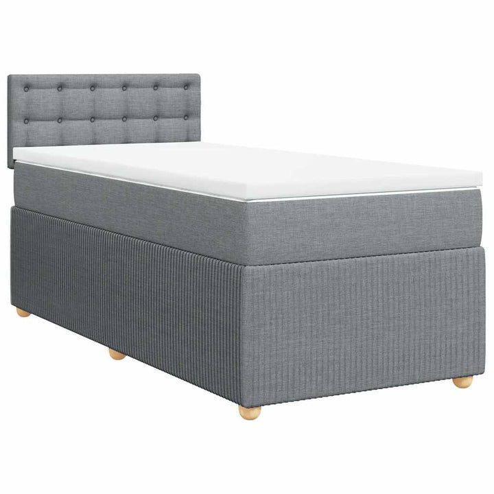 kontinentalseng 80x200 cm stof lysegrå