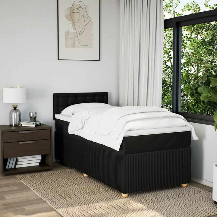 kontinentalseng med madras 80x200 cm stof sort