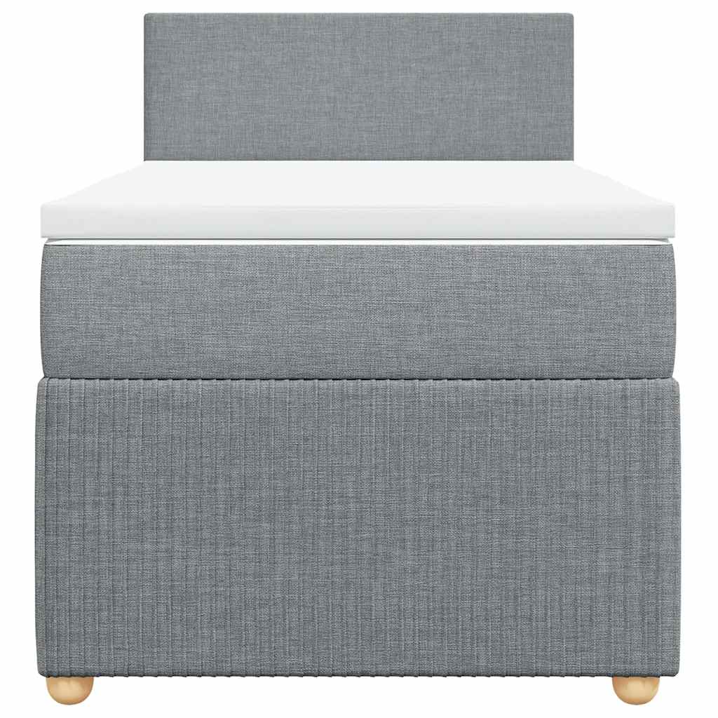 kontinentalseng med madras 90x190 cm stof lysegrå