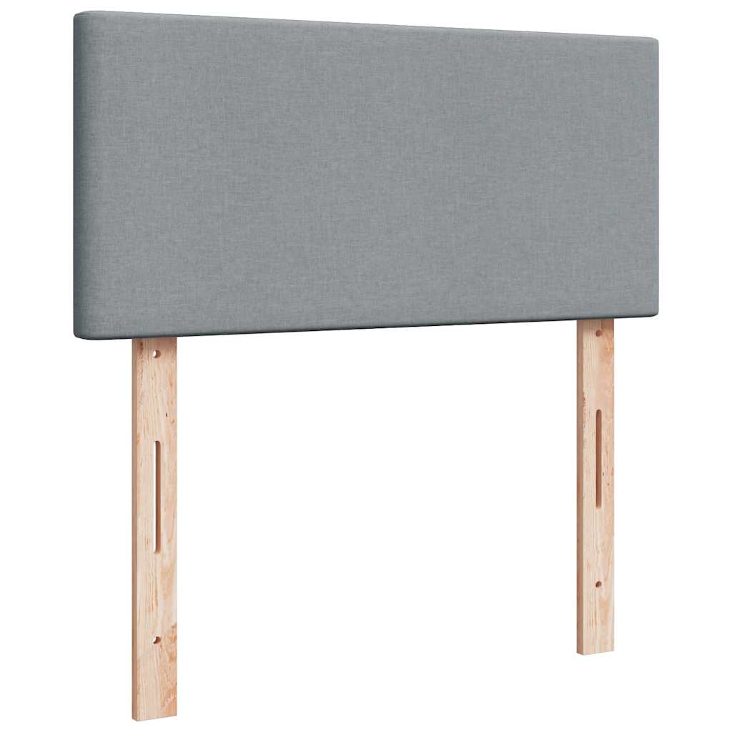 kontinentalseng med madras 90x190 cm stof lysegrå