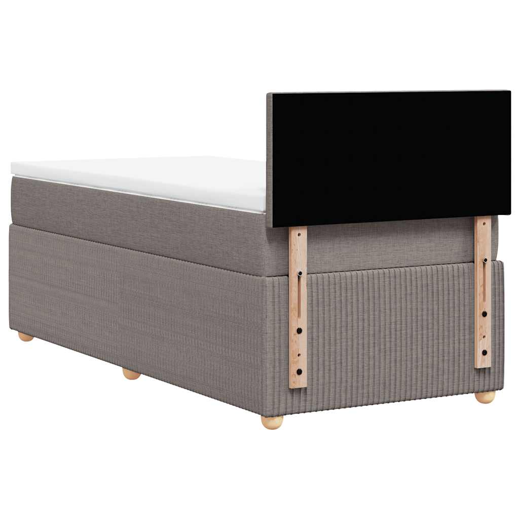 kontinentalseng med madras 90x190 cm stof gråbrun