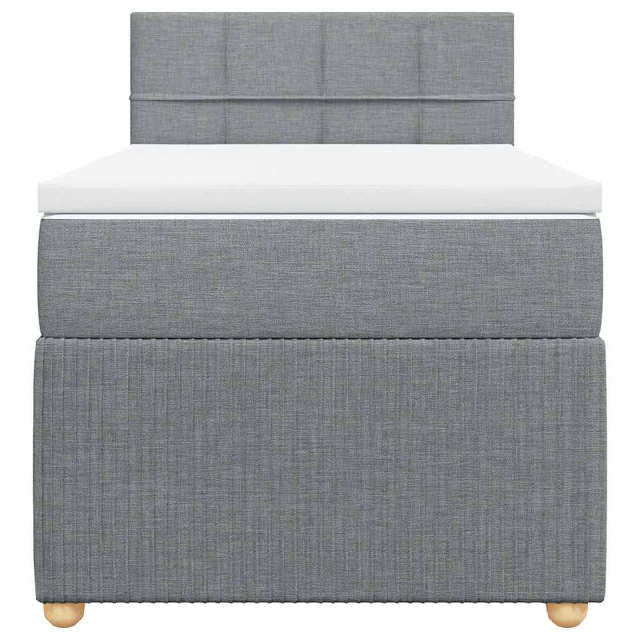 kontinentalseng med madras 90x190 cm stof lysegrå