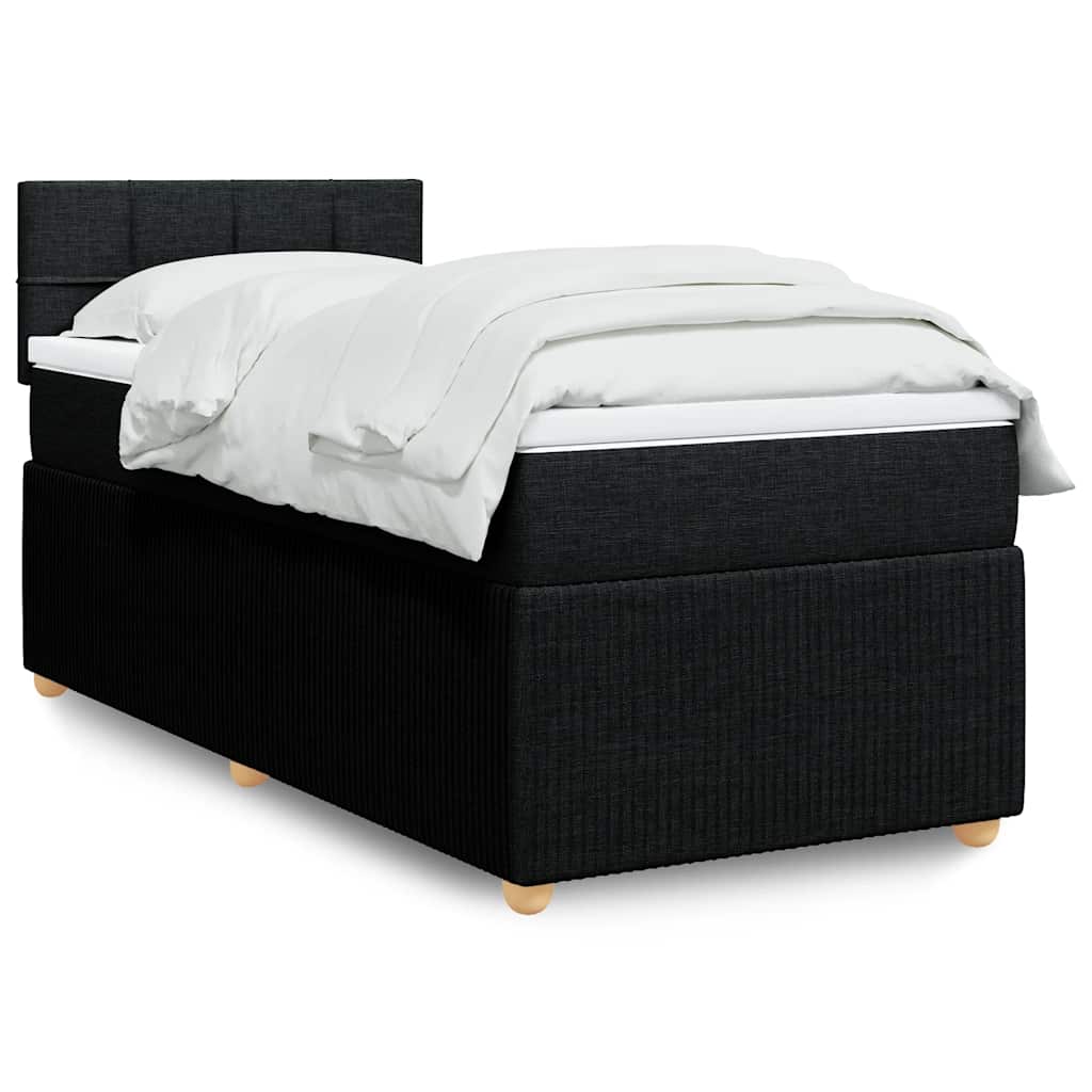 kontinentalseng med madras 90x190 cm stof sort