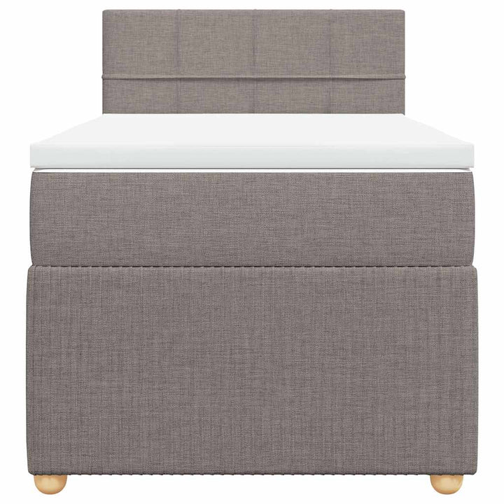 kontinentalseng med madras 90x190 cm stof gråbrun