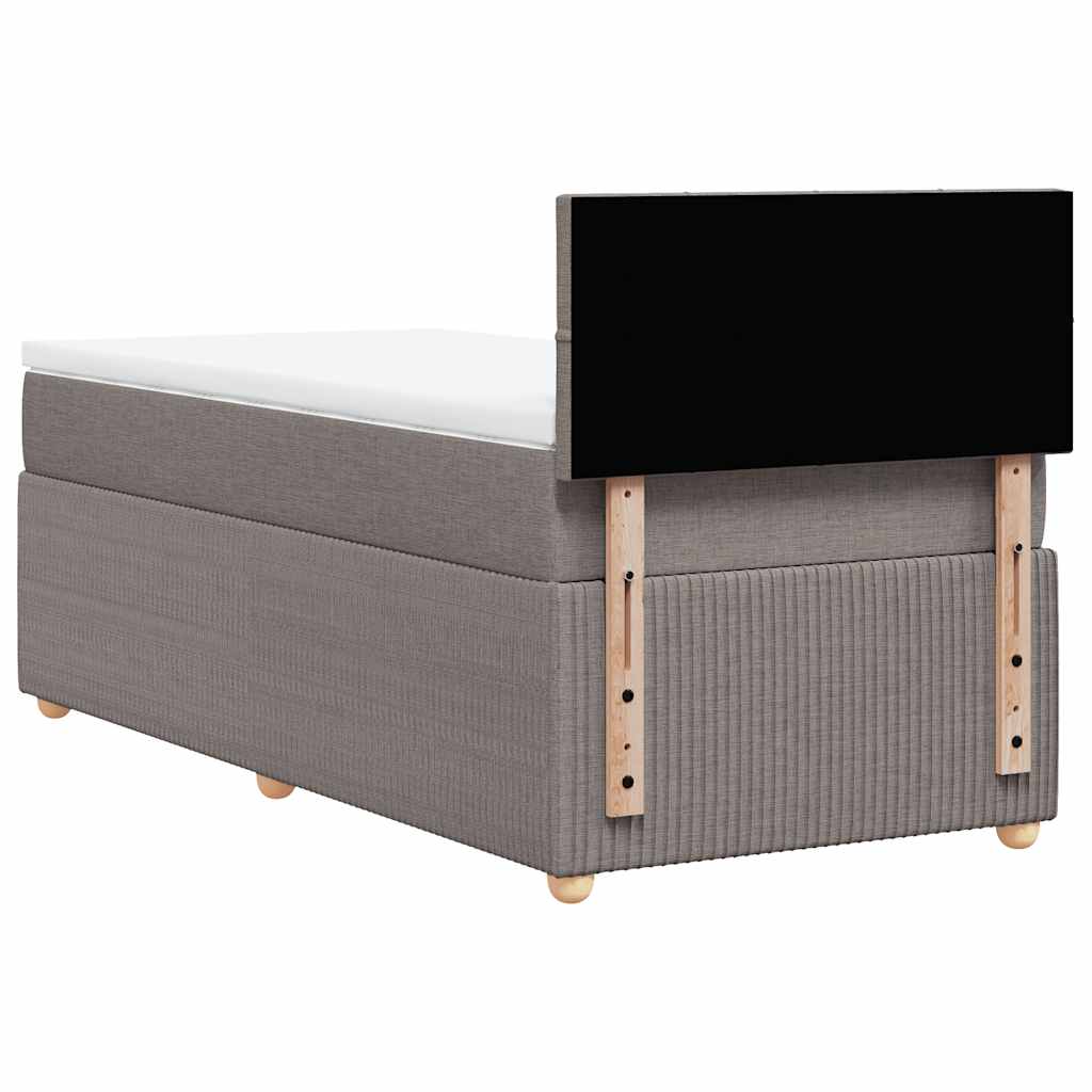 kontinentalseng med madras 90x190 cm stof gråbrun