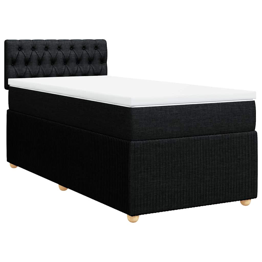 kontinentalseng med madras 90x190 cm stof sort