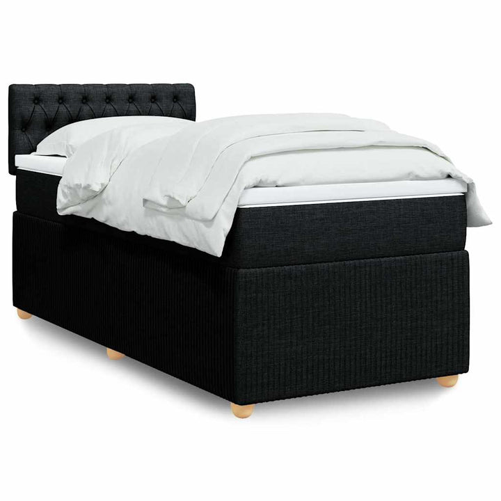 kontinentalseng med madras 90x190 cm stof sort