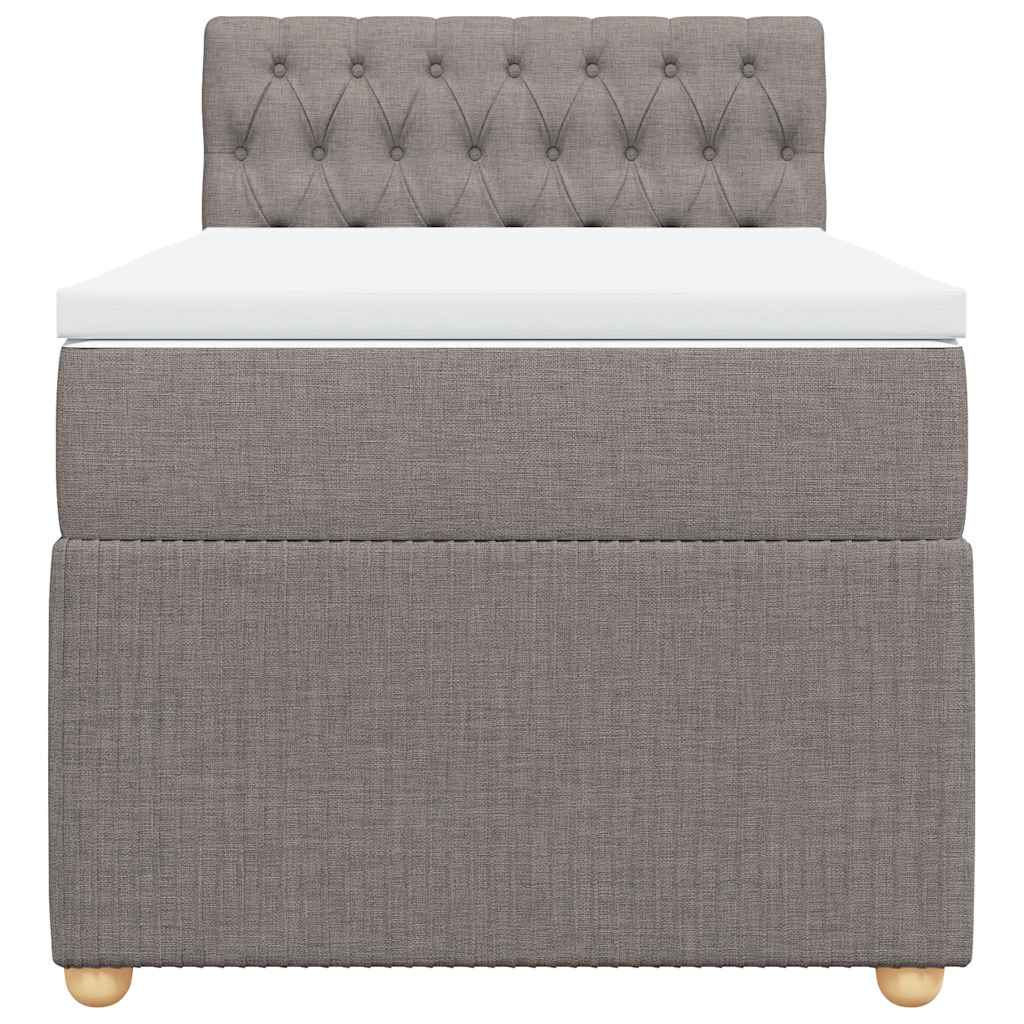 kontinentalseng med madras 90x190 cm stof gråbrun