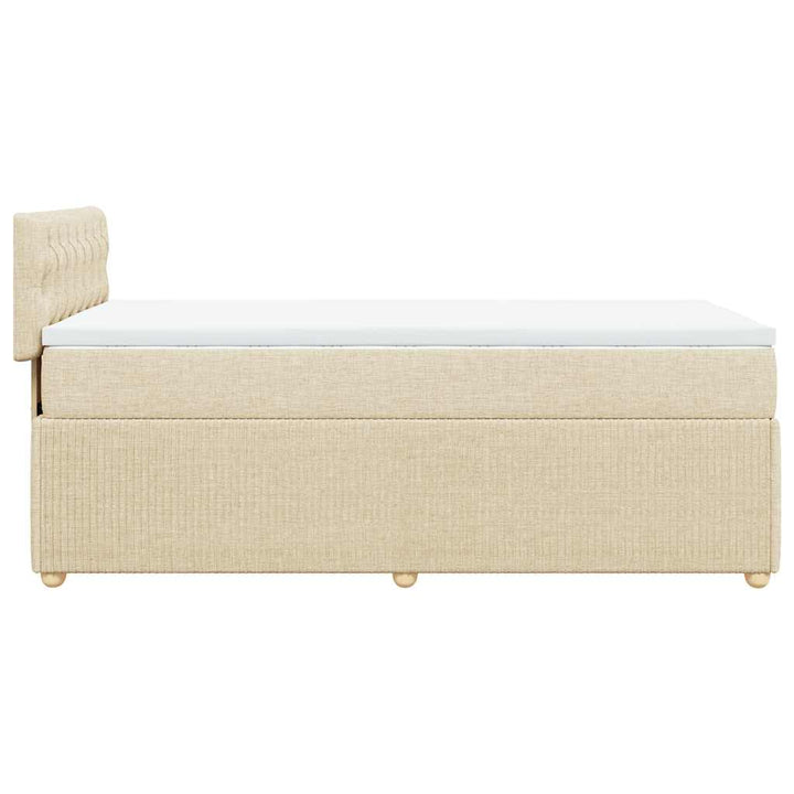 kontinentalseng med madras 90x190 cm stof cremefarvet