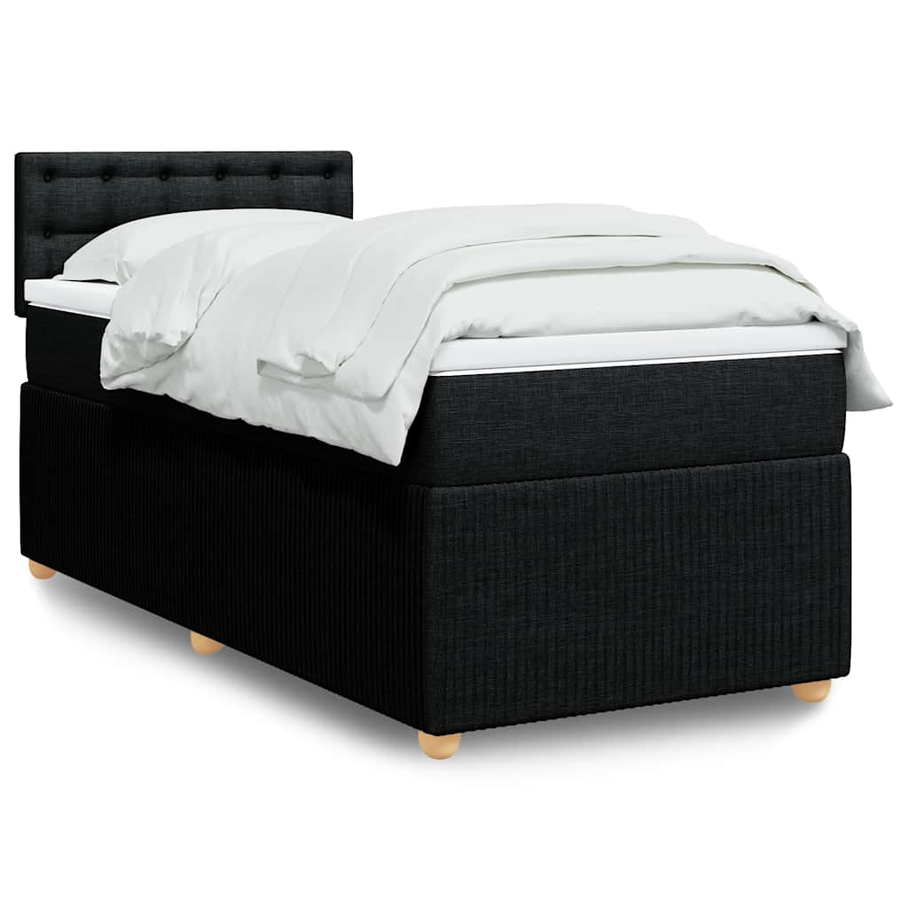 kontinentalseng med madras 90x190 cm stof sort