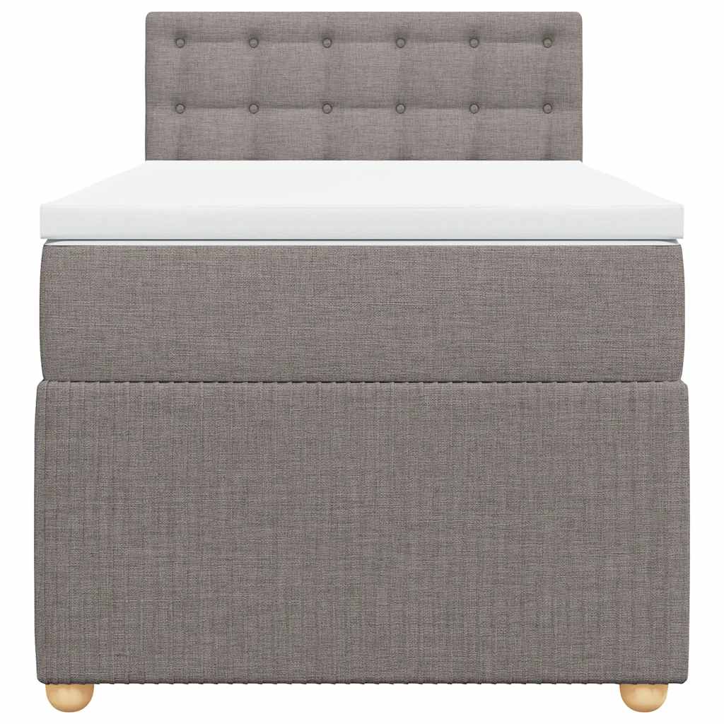 kontinentalseng med madras 90x190 cm stof gråbrun