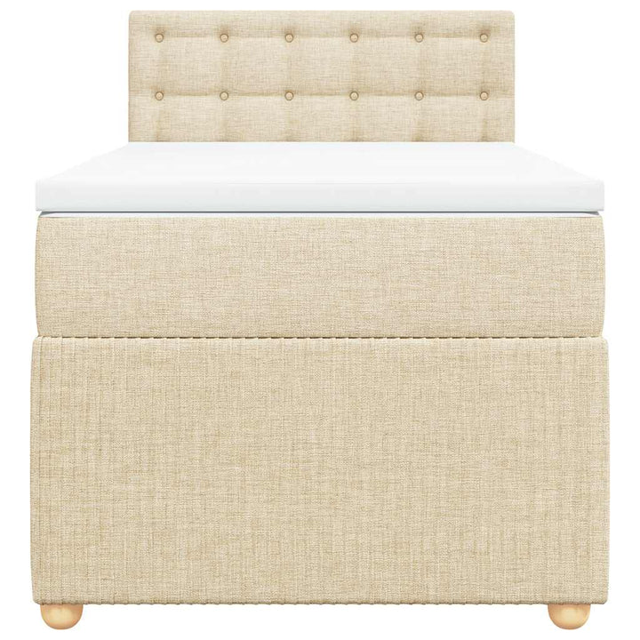 kontinentalseng med madras 90x190 cm stof cremefarvet