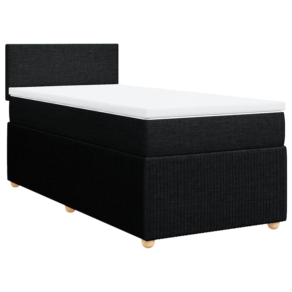 kontinentalseng med madras 90x200 cm stof sort