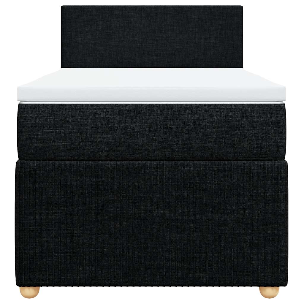 kontinentalseng med madras 90x200 cm stof sort