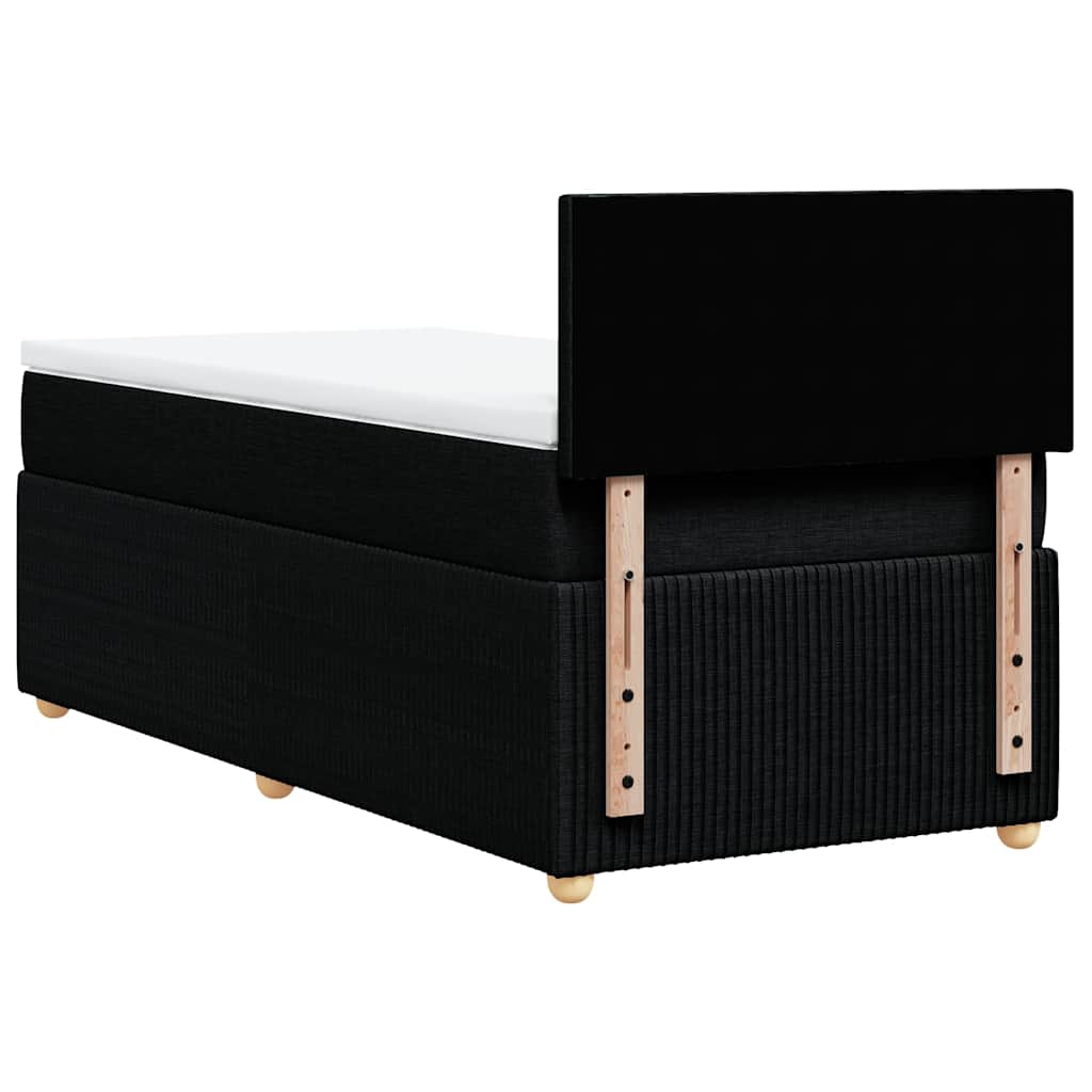 kontinentalseng med madras 90x200 cm stof sort