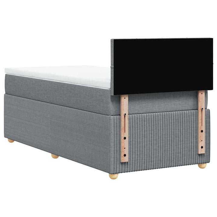 kontinentalseng med madras 90x200 cm stof lysegrå
