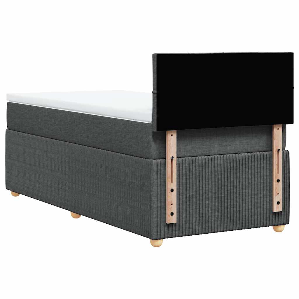 kontinentalseng med madras 90x200 cm stof mørkegrå