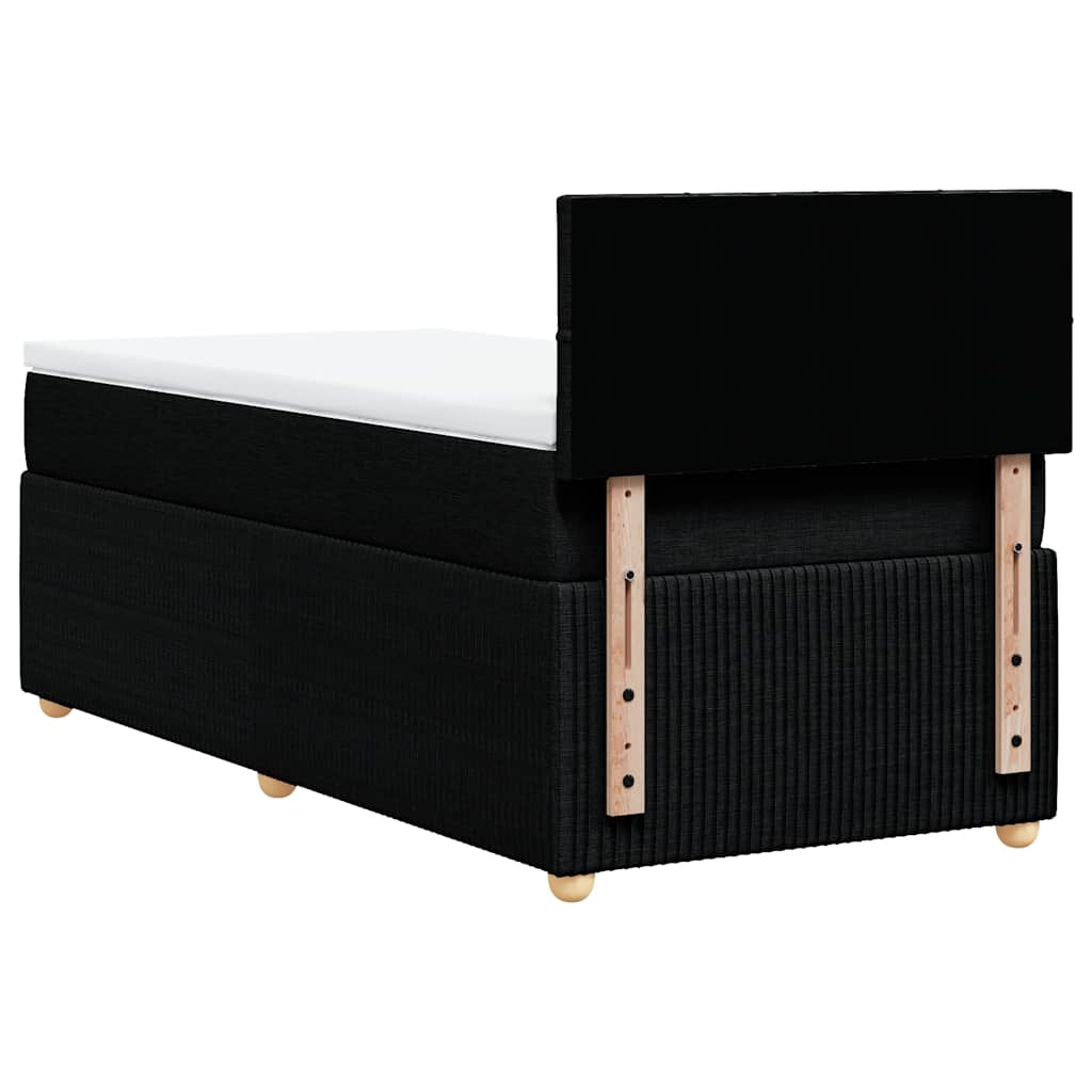kontinentalseng med madras 90x200 cm stof sort
