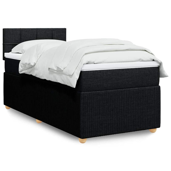 kontinentalseng med madras 90x200 cm stof sort