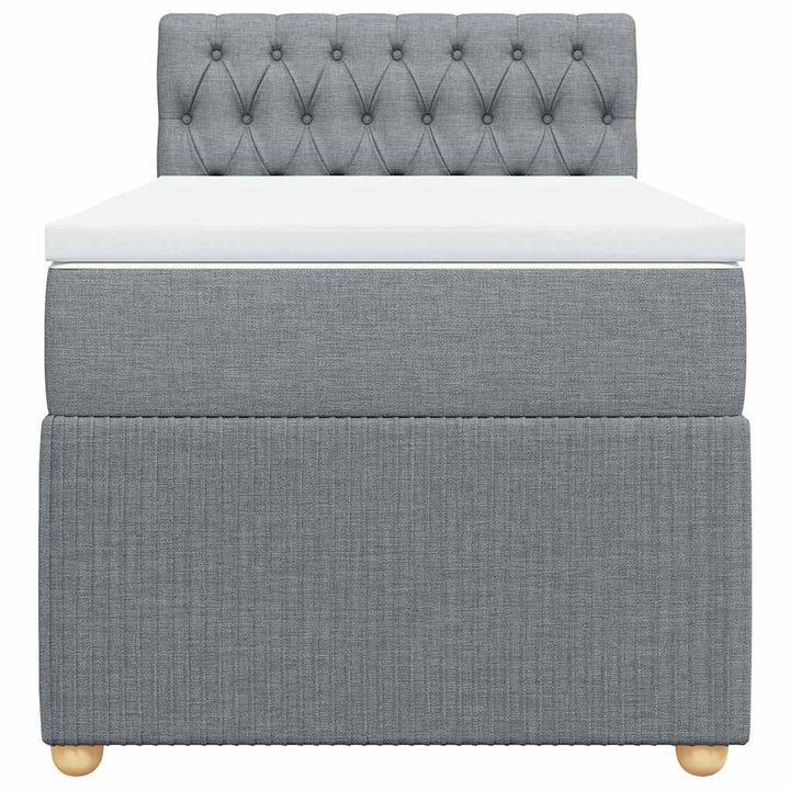 kontinentalseng med madras 90x200 cm stof lysegrå