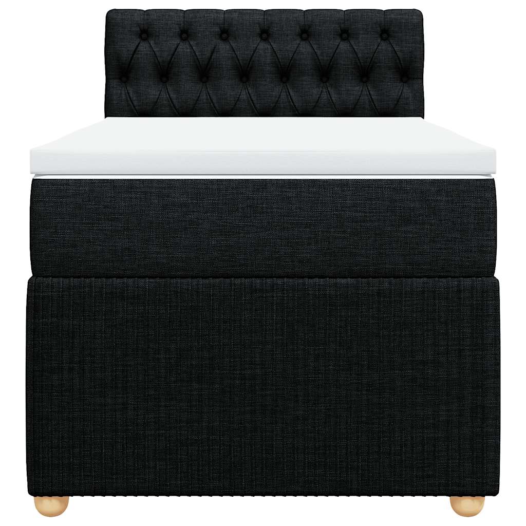 kontinentalseng med madras 90x200 cm stof sort