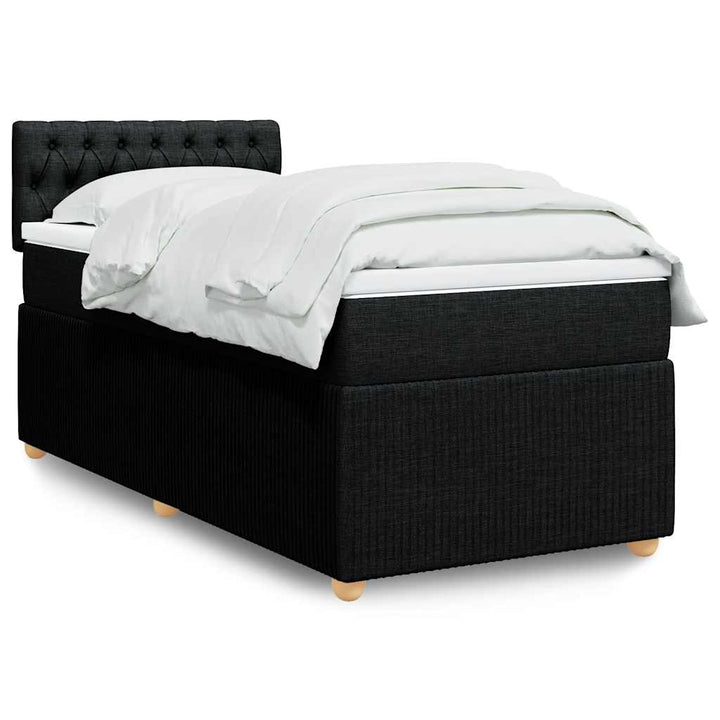 kontinentalseng med madras 90x200 cm stof sort