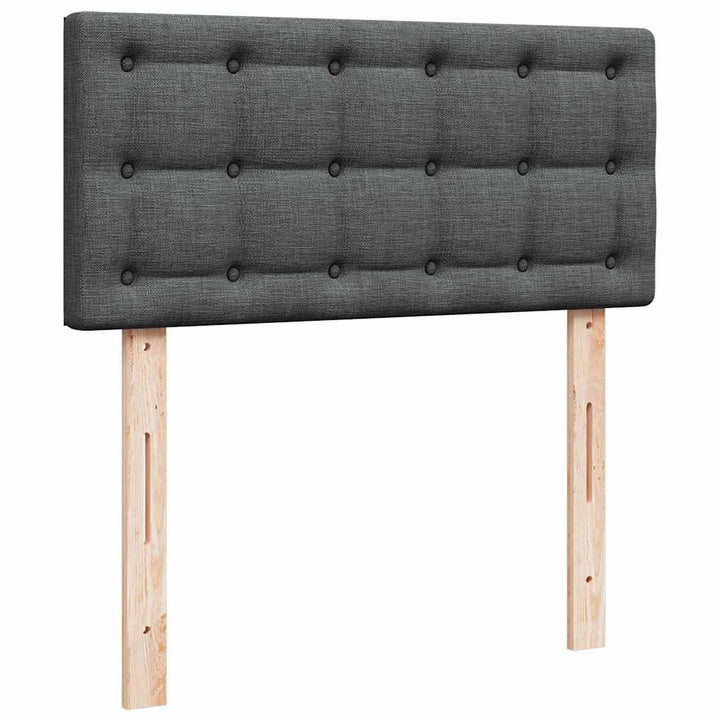 kontinentalseng med madras 90x200 cm stof mørkegrå