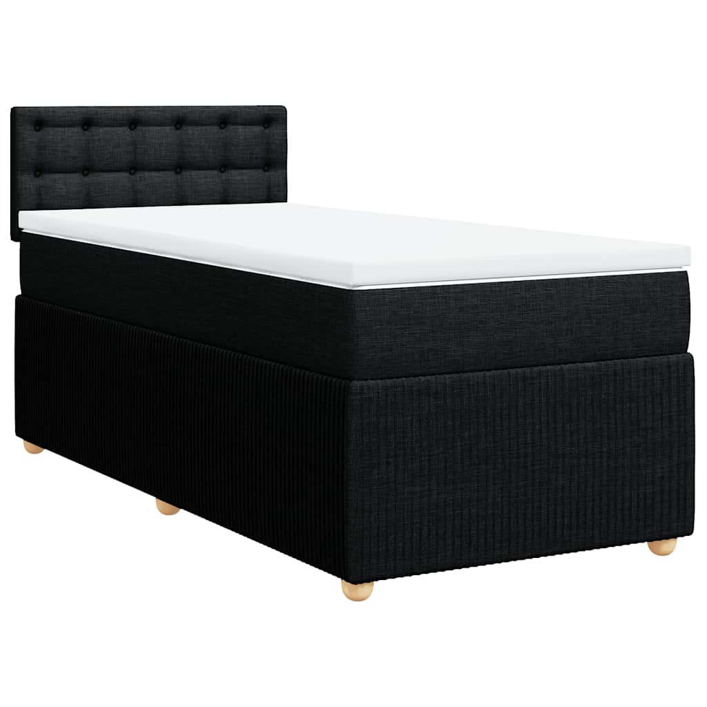 kontinentalseng med madras 90x200 cm stof sort