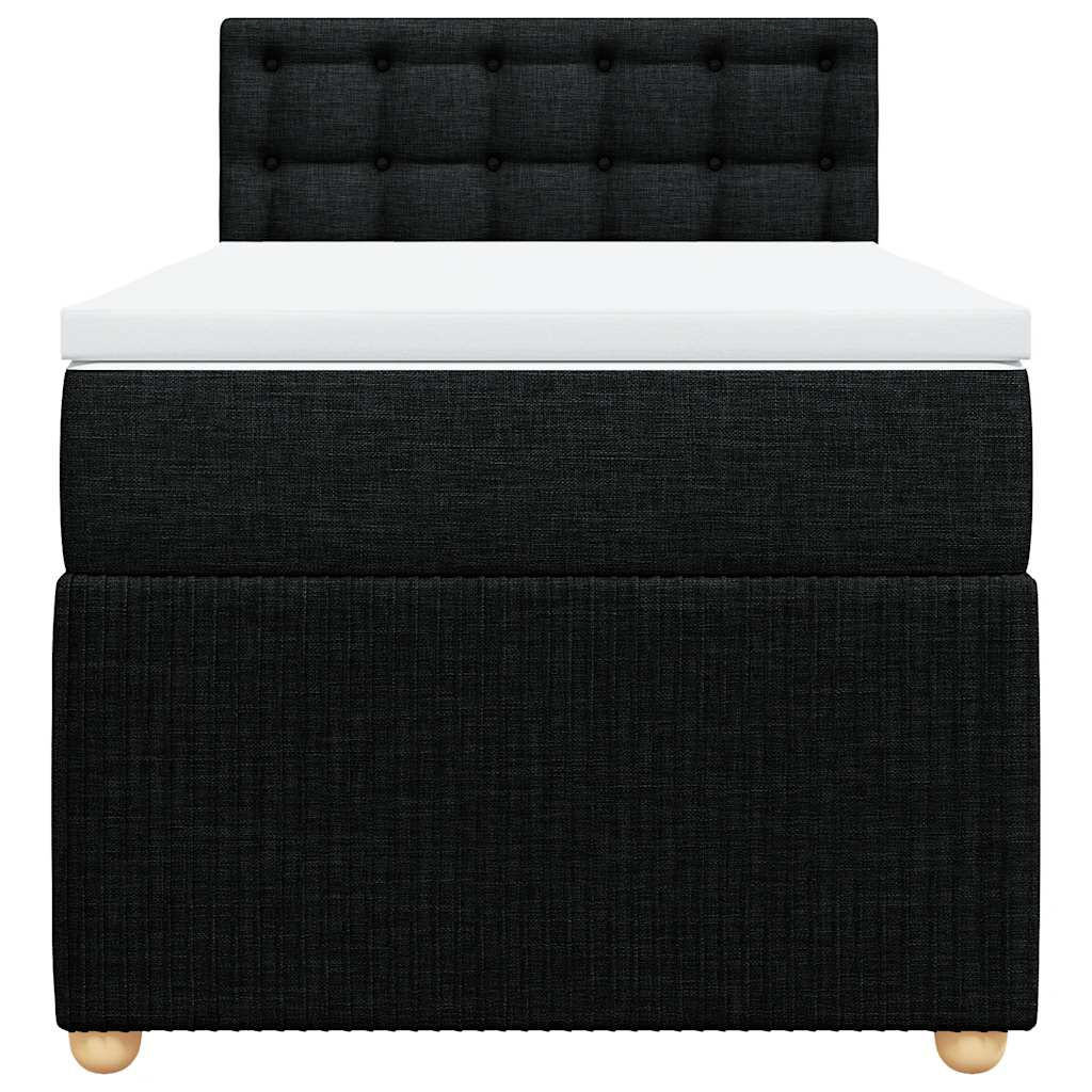 kontinentalseng med madras 90x200 cm stof sort