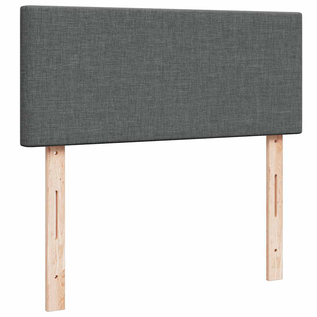 kontinentalseng med madras 120x190 cm stof mørkegrå