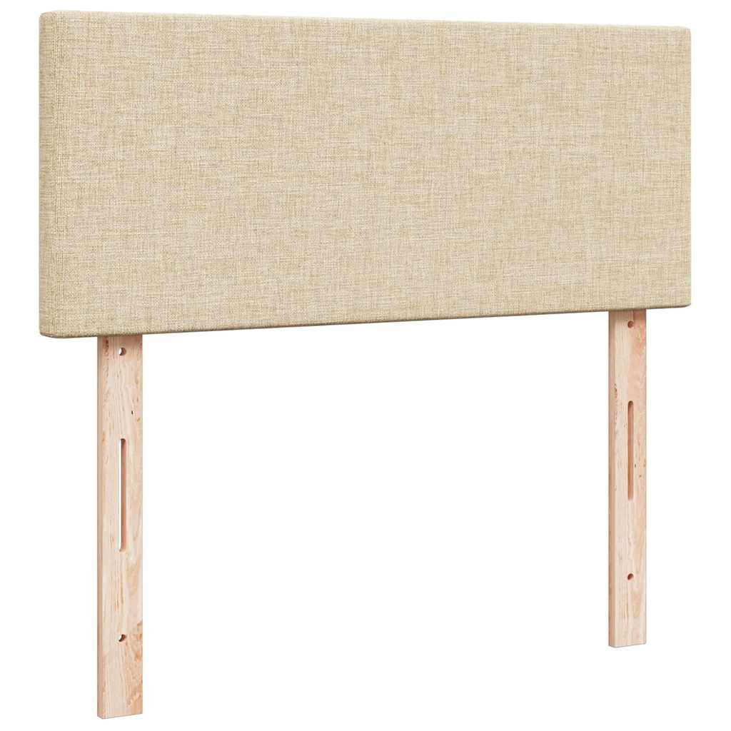kontinentalseng med madras 120x190 cm stof cremefarvet