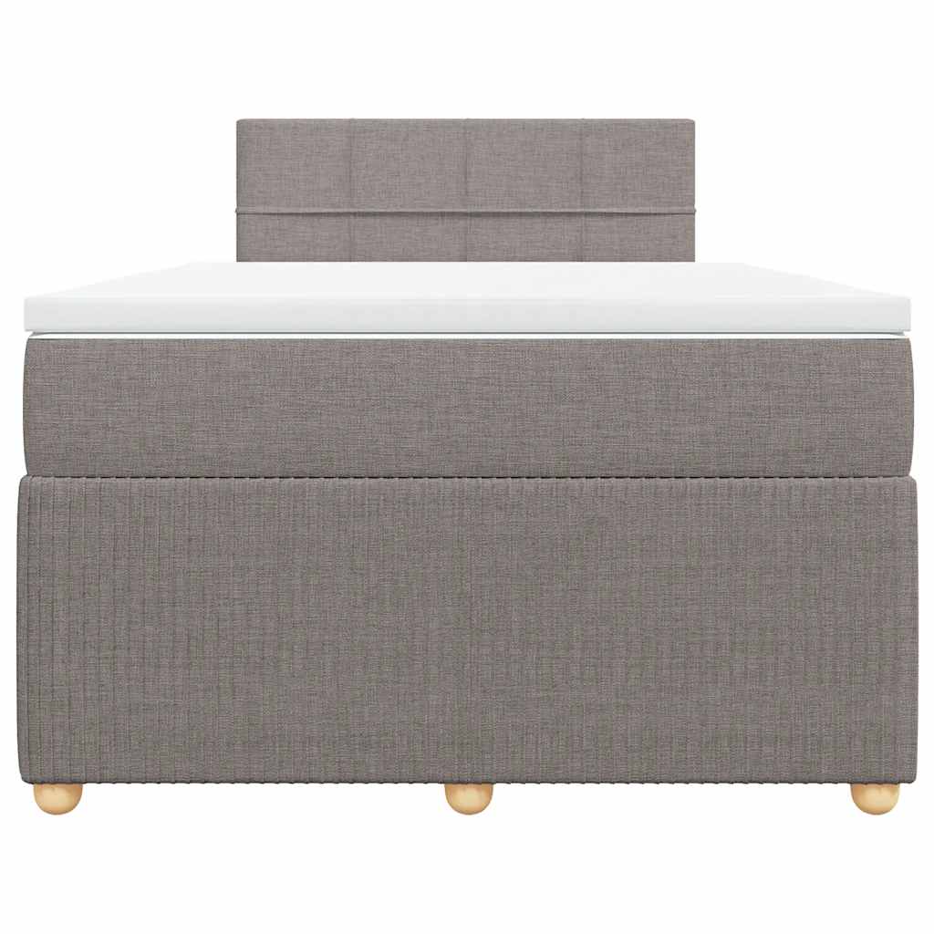 kontinentalseng med madras 120x190 cm stof gråbrun