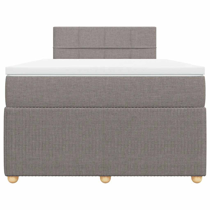 kontinentalseng med madras 120x190 cm stof gråbrun