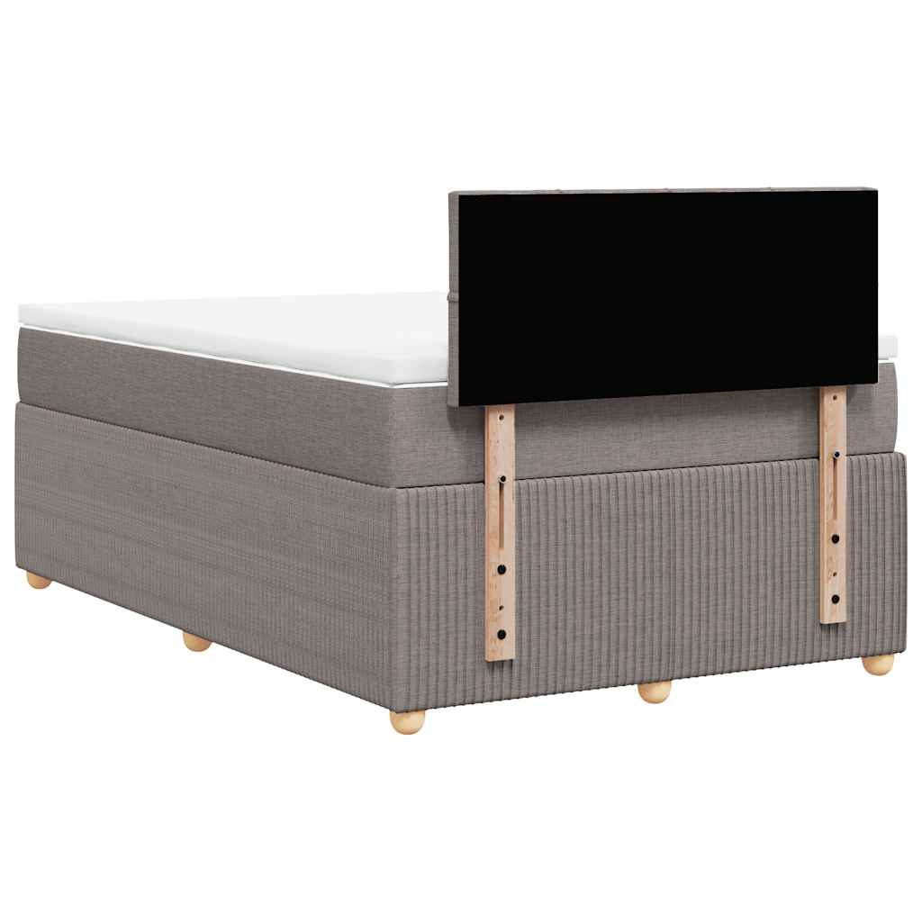 kontinentalseng med madras 120x190 cm stof gråbrun