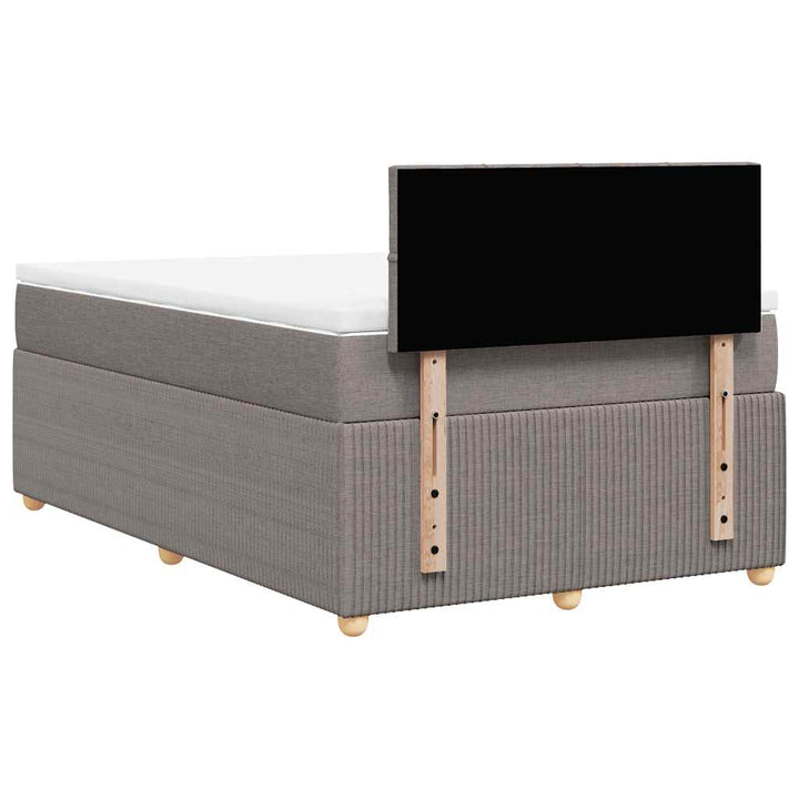 kontinentalseng med madras 120x190 cm stof gråbrun