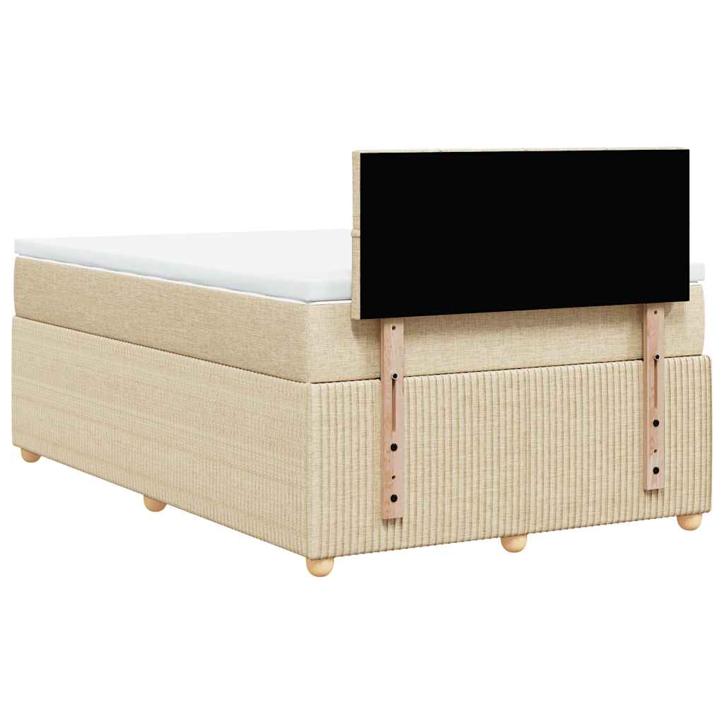 kontinentalseng med madras 120x190 cm stof cremefarvet