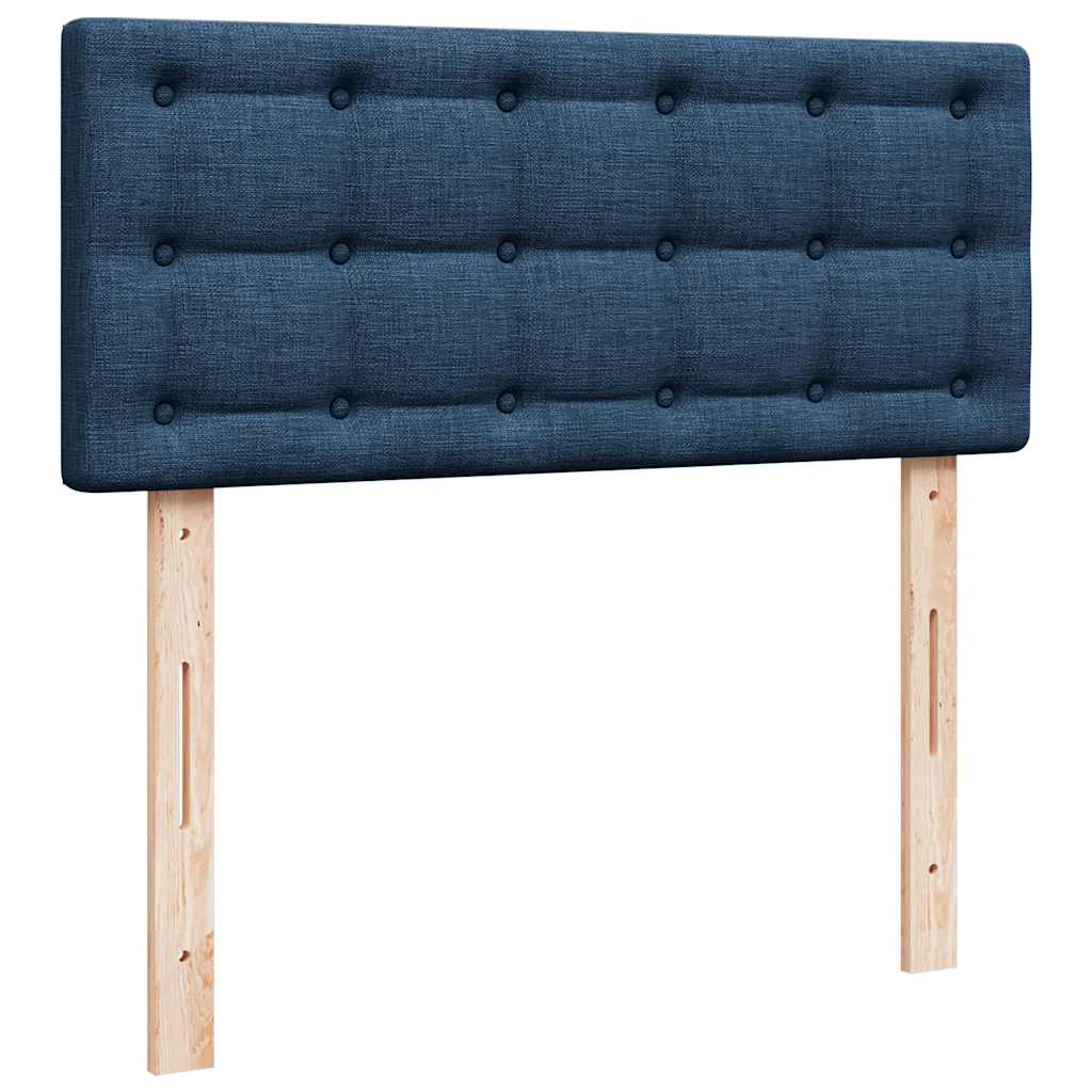 kontinentalseng med madras 120x190 cm stof blå