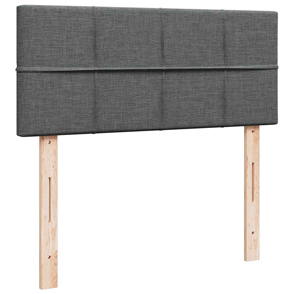 kontinentalseng med madras 120x200 cm stof mørkegrå