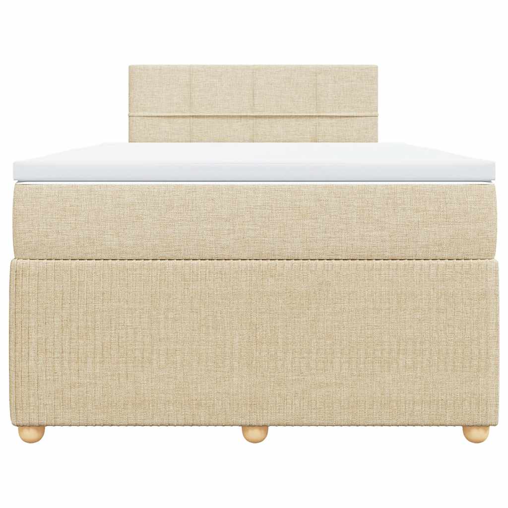 kontinentalseng med madras 120x200 cm stof cremefarvet