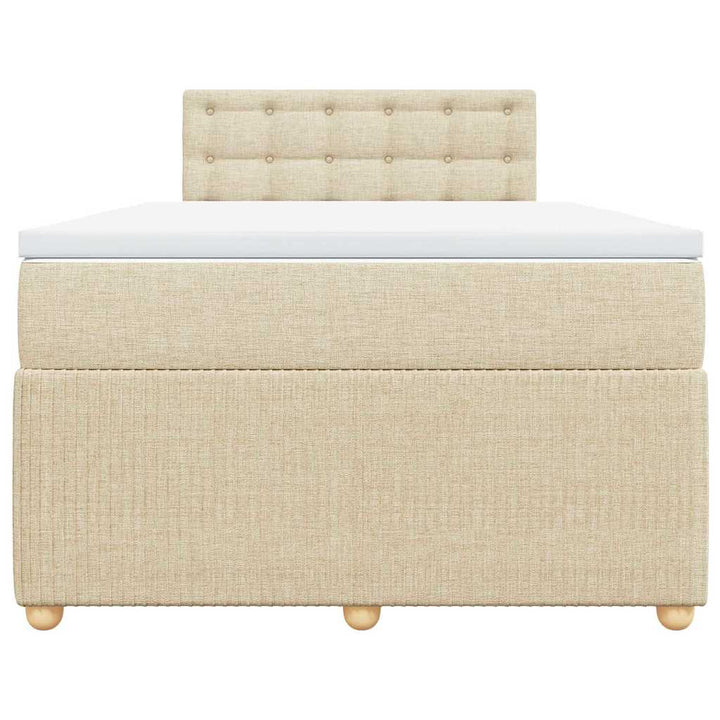 kontinentalseng med madras 120x200 cm stof cremefarvet