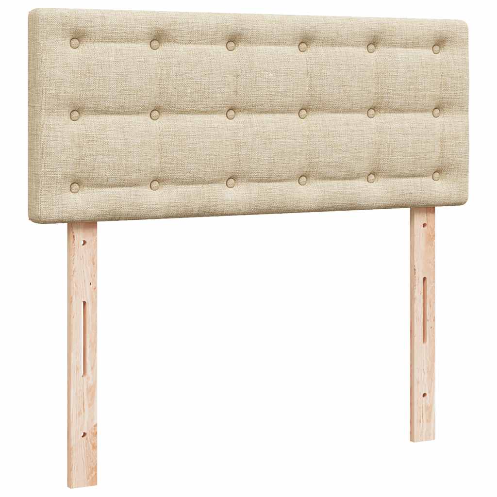 kontinentalseng med madras 120x200 cm stof cremefarvet