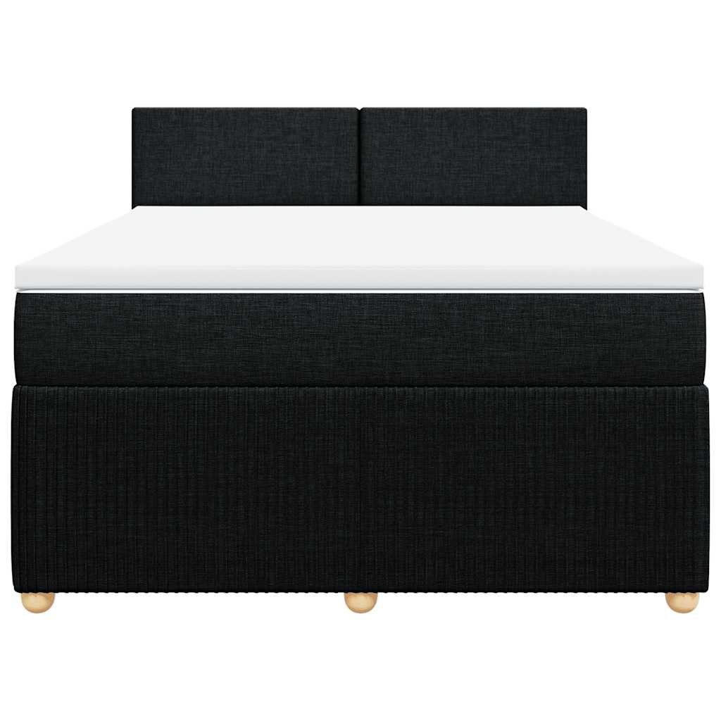 kontinentalseng med madras 140x190 cm stof sort