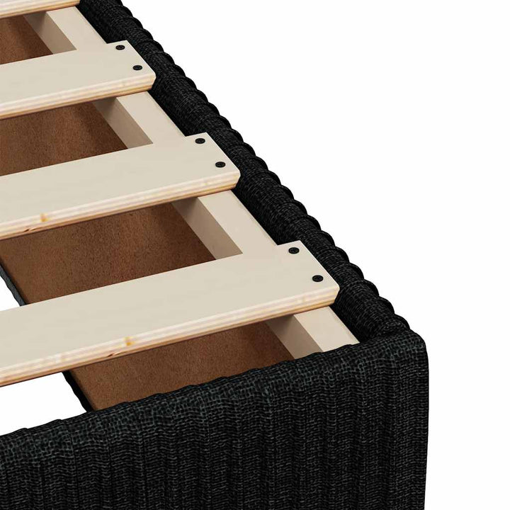 kontinentalseng med madras 140x190 cm stof sort