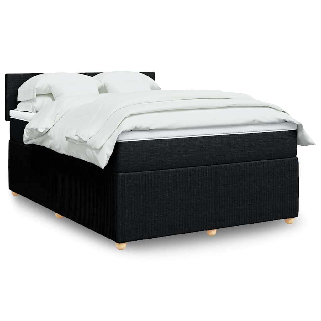 kontinentalseng med madras 140x190 cm stof sort