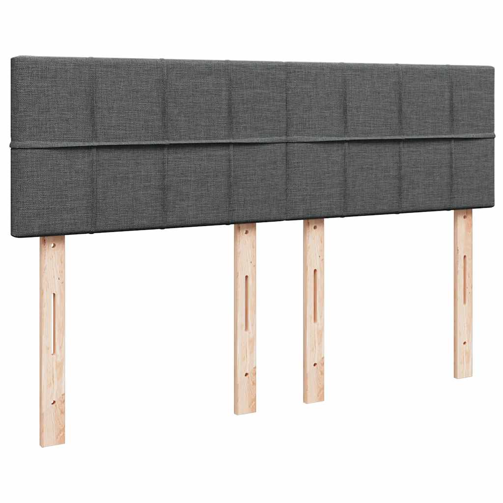 kontinentalseng med madras 140x190 cm stof mørkegrå
