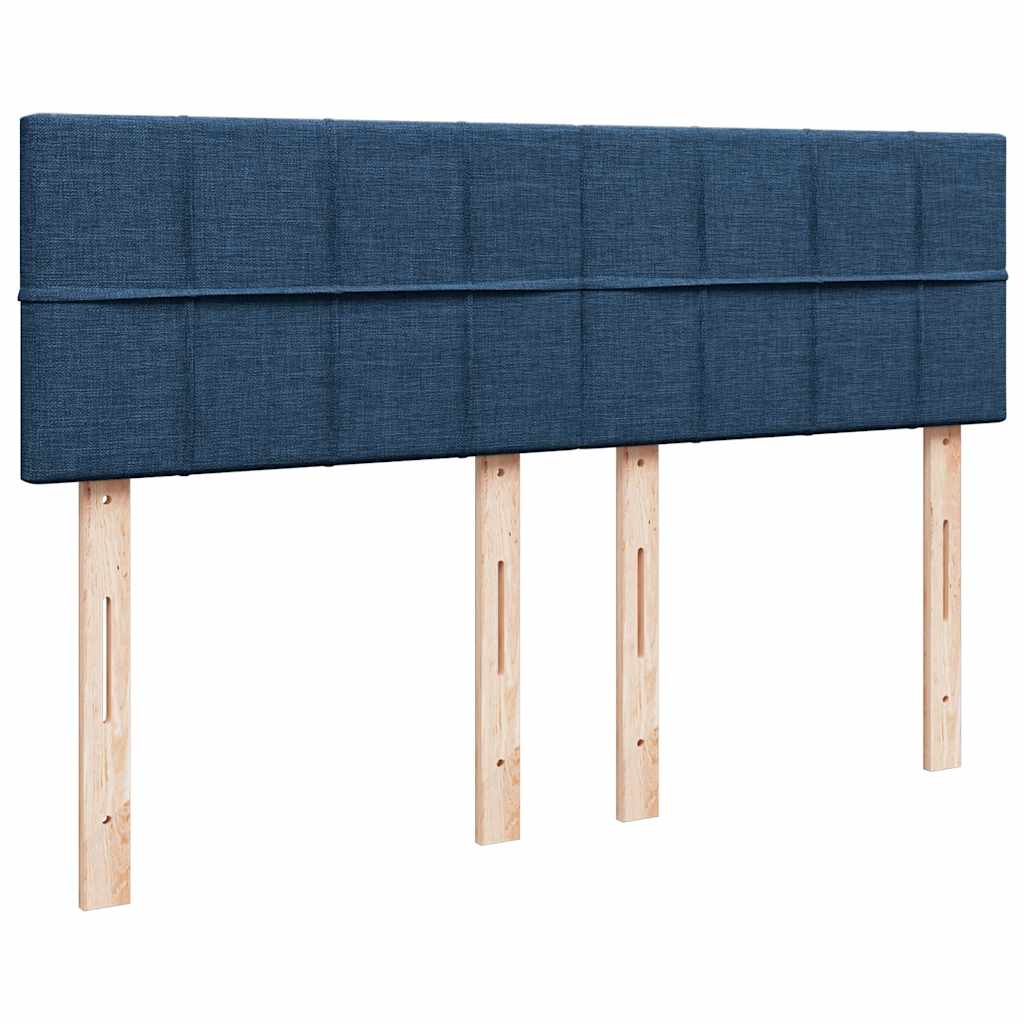 kontinentalseng med madras 140x190 cm stof blå