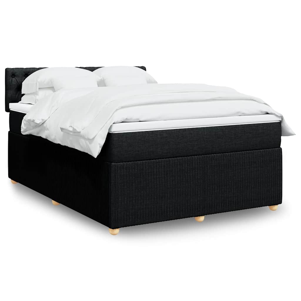 kontinentalseng med madras 140x190 cm stof sort
