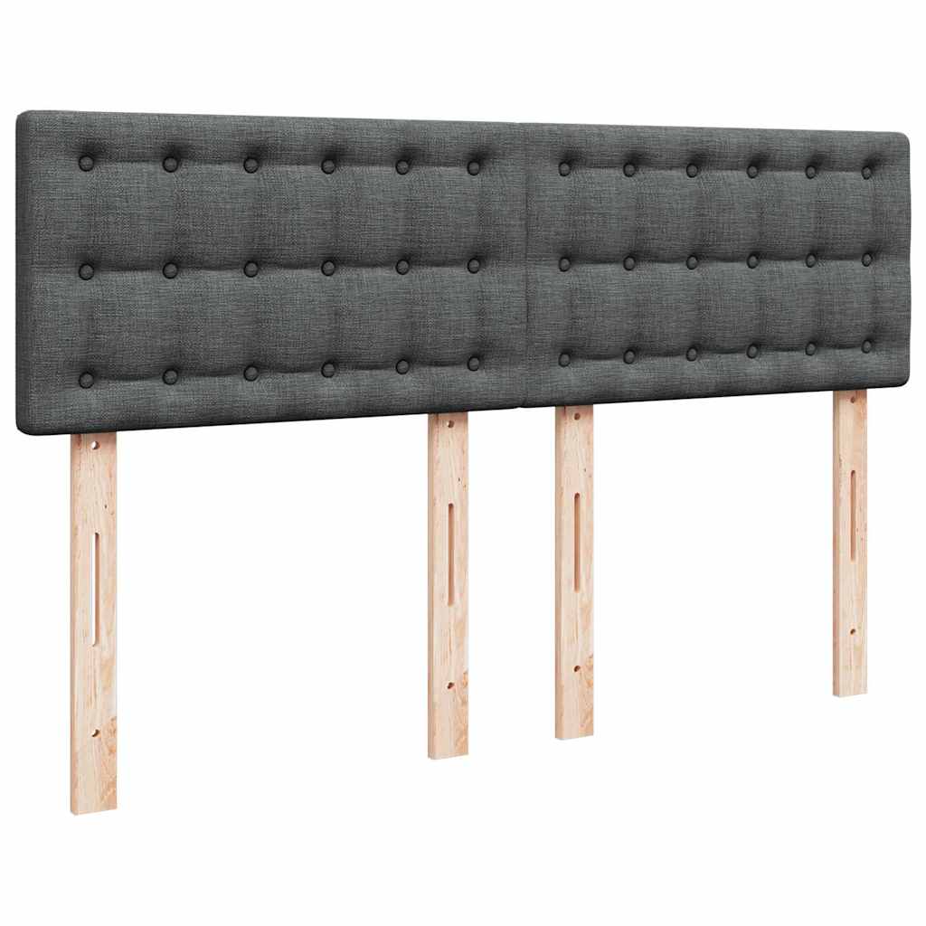 kontinentalseng med madras 140x190 cm stof mørkegrå