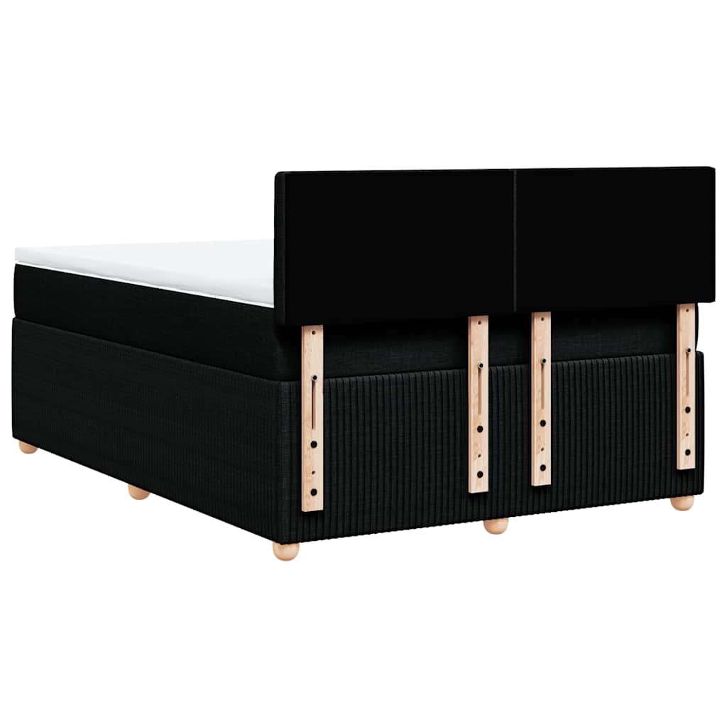 kontinentalseng med madras 140x190 cm stof sort