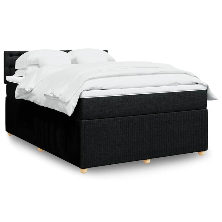 kontinentalseng med madras 140x190 cm stof sort